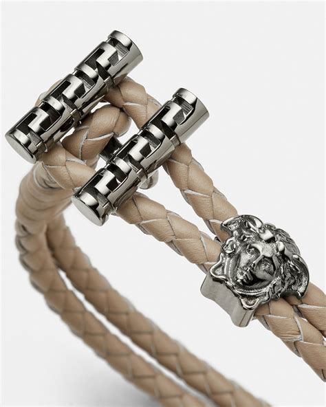 versace bracelet men|versace medusa braided leather bracelet.